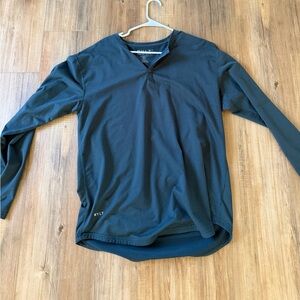BYLT basics Long Sleeve Henley Shirt in blueish green